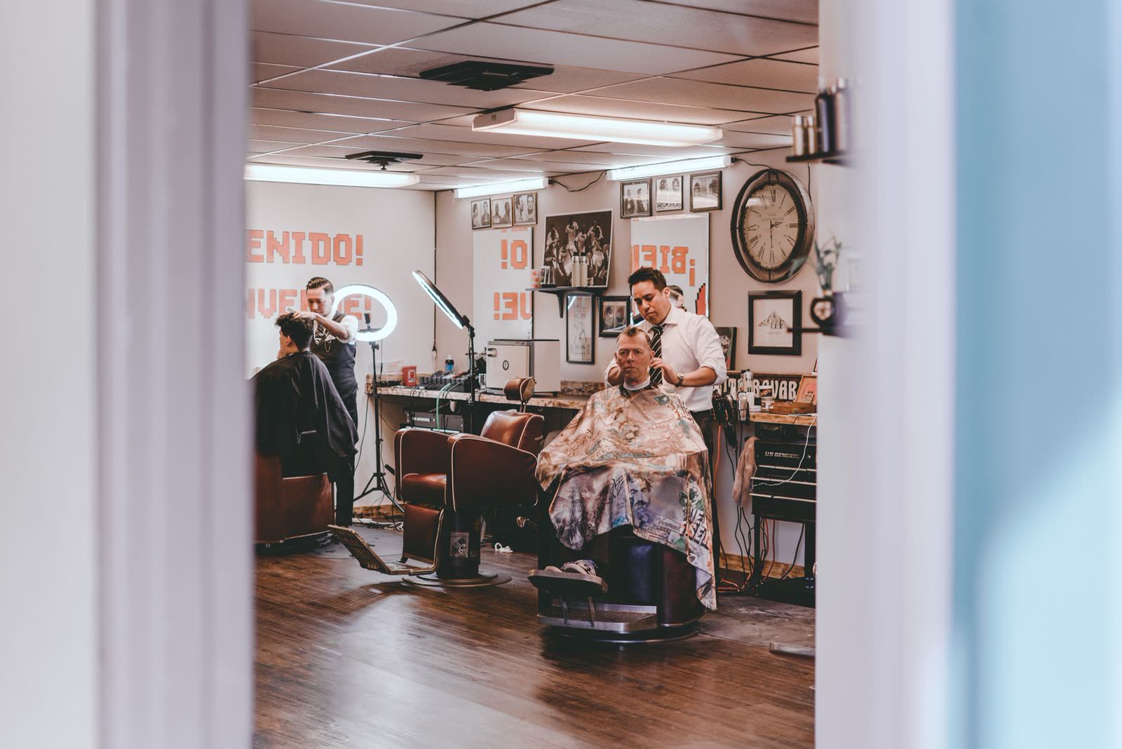 Fresh fade cut at Vesper Barbers