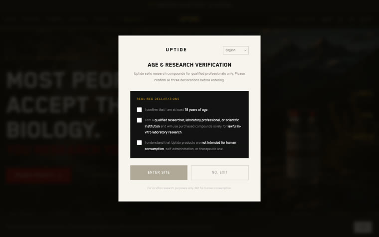 uptide.eu — live webshop met leeftijdsverificatie