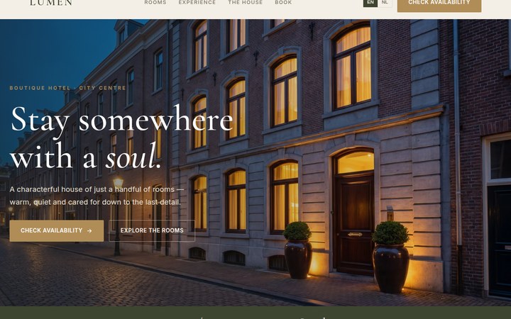 Lumen — boutique hotel met interactieve kamer-kiezer