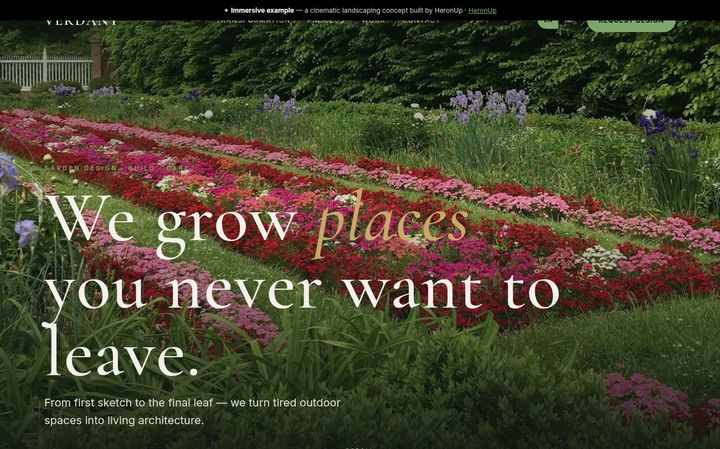 VERDANT — immersive tuin/landscaping scroll-demo