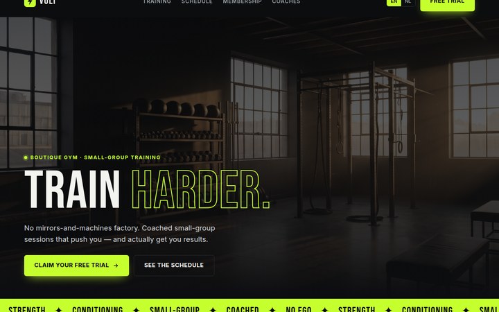 VOLT — boutique gym met interactief lesrooster